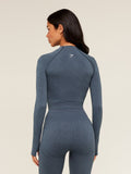 Gymshark Vital Seamless Midi Zip 2.0 Pullover — GS Stealth Blue/ Marl — 2