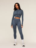 Gymshark Vital Seamless Midi Zip 2.0 Pullover — GS Stealth Blue/ Marl — 4