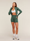 Gymshark Vital Seamless Midi Zip 2.0 Pullover — Obsidian Green Marl — 4