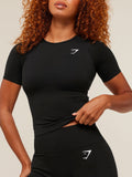 Gymshark Vital Tight T-Shirt — Black — 6