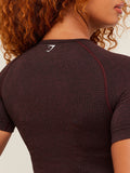 Gymshark Vital Tight T-Shirt — Rich Maroon/Marl — 5