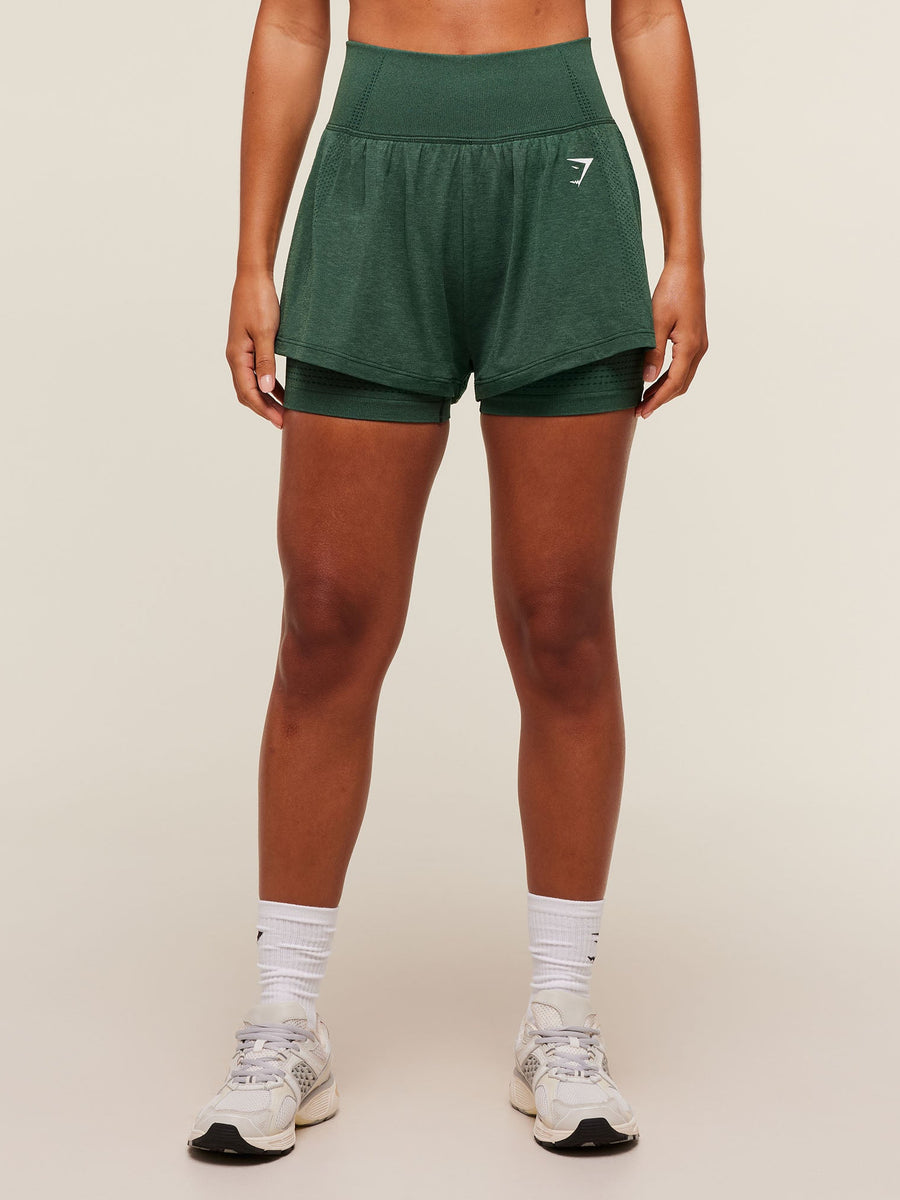 Gymshark Vital 2-in-1 Shorts — Obsidian Green Marl — 1