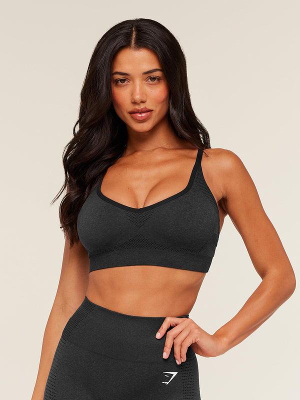 Gymshark Vital Sports Bra — Black Marl