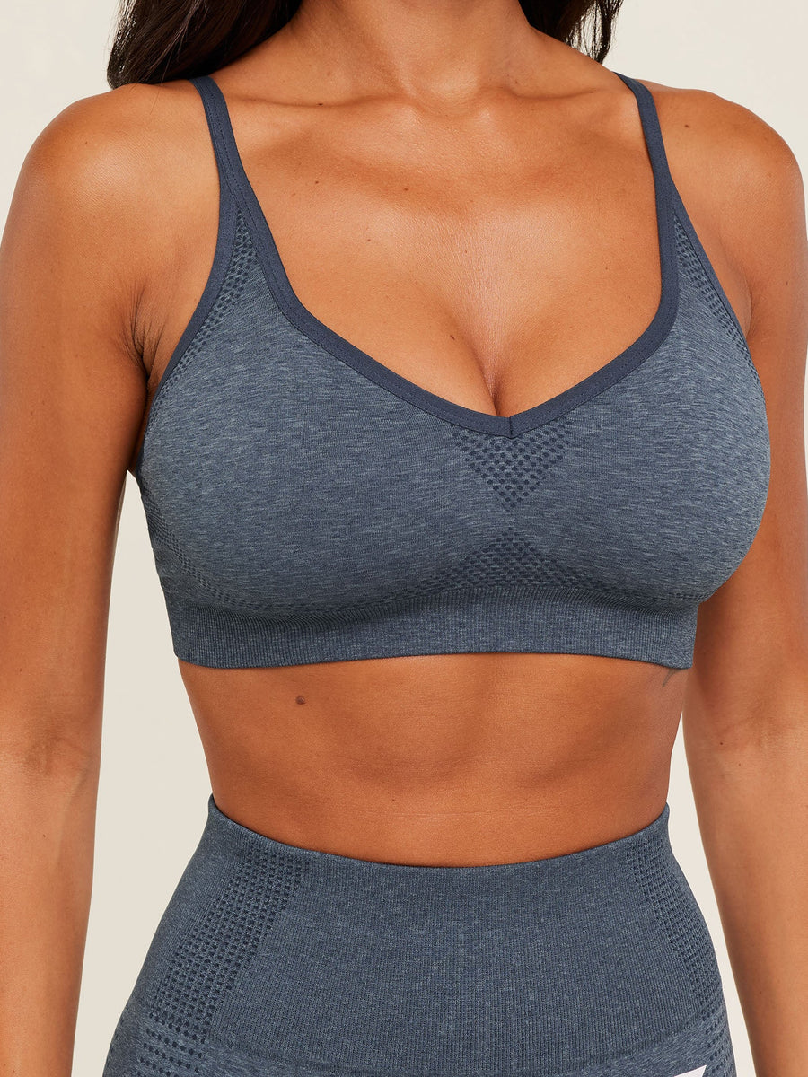 Gymshark Vital Sports Bra — GS Stealth Blue/ Marl — 6