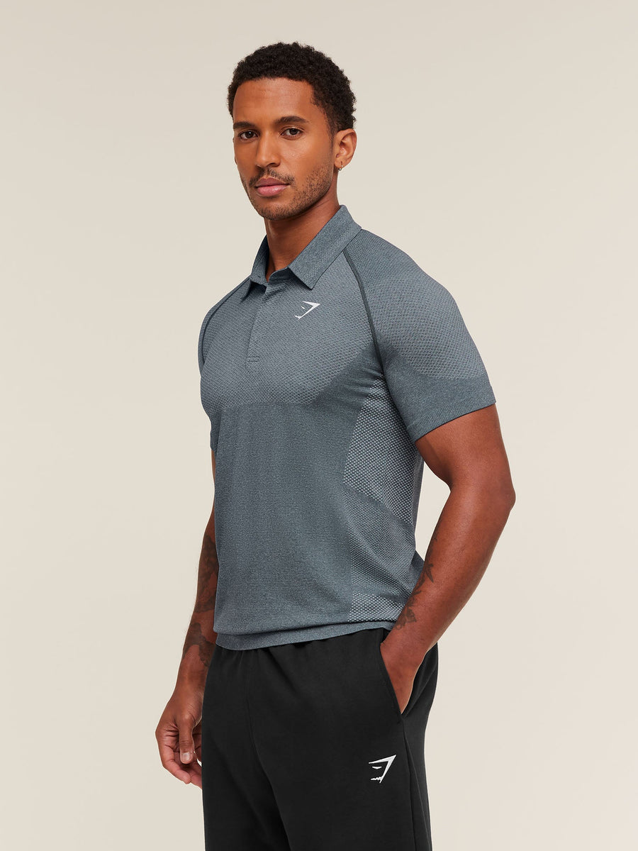 Gymshark Vital Polo — Iron Blue/Smoke Blue — 3