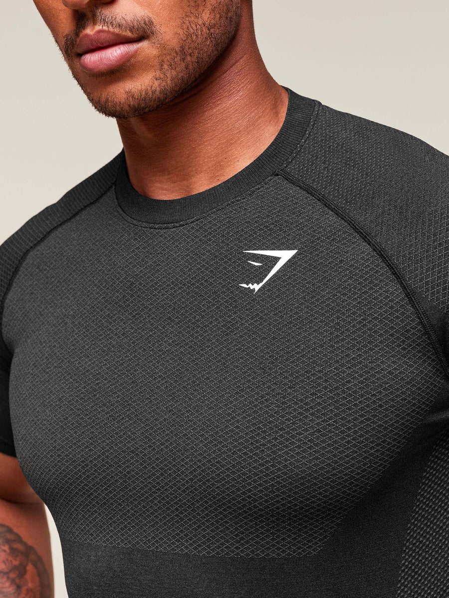 Gymshark Vital Seamless T-Shirt — Black/Silhouette Grey — 4