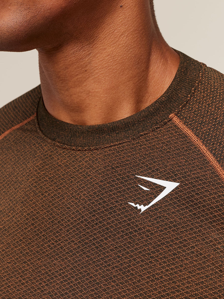 Gymshark Vital Seamless T-Shirt — Black/Spiced Brown — 4