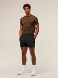 Gymshark Vital Seamless T-Shirt — Black/Spiced Brown — 5
