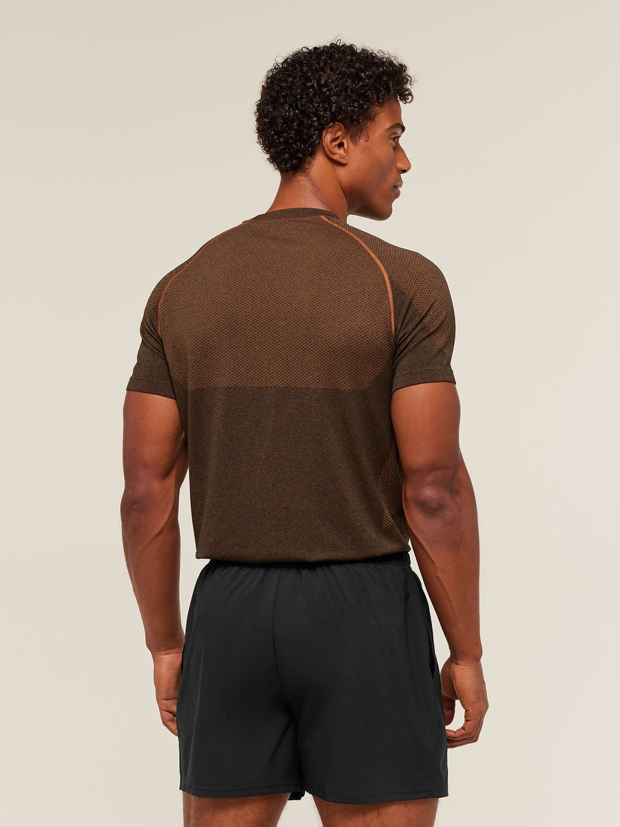 Gymshark Vital Seamless T-Shirt — Black/Spiced Brown — 2