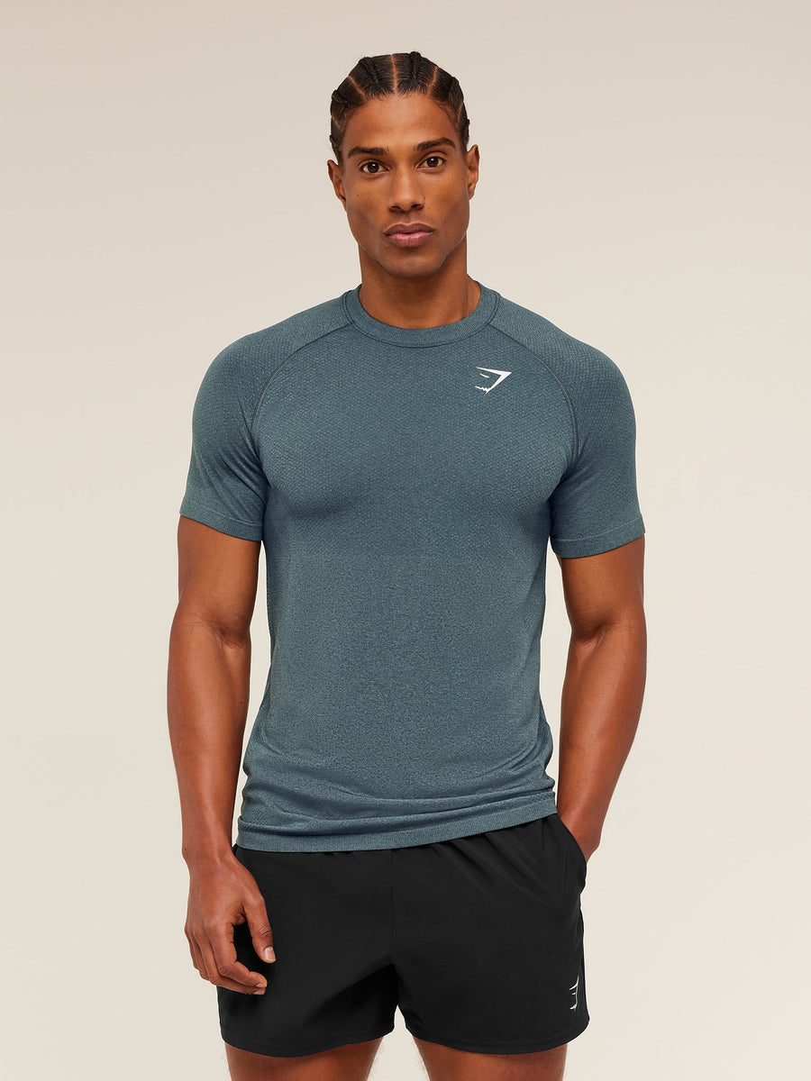 Gymshark Vital Seamless T-Shirt — Iron Blue /  Stealth Blue — 4