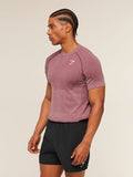Gymshark Vital Seamless T-Shirt — White/Port — 3