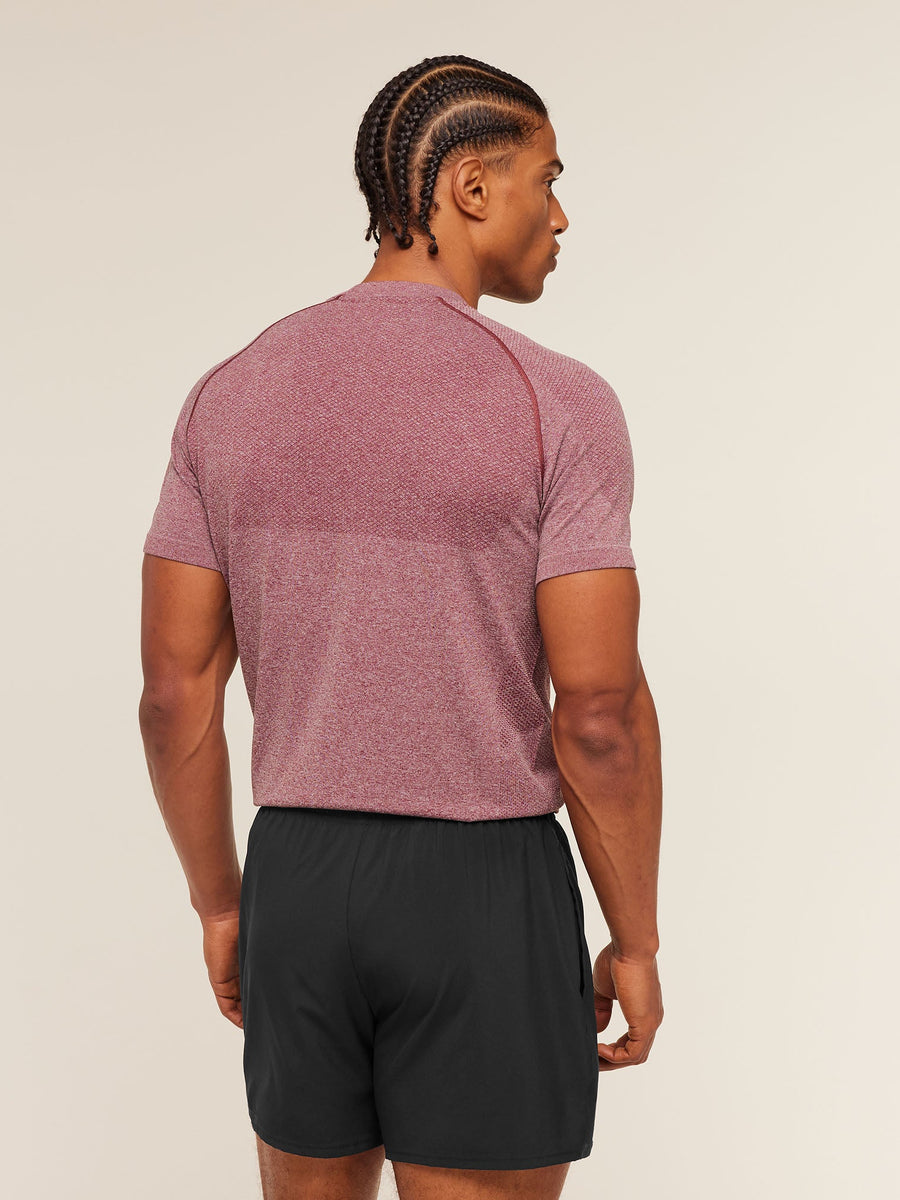 Gymshark Vital Seamless T-Shirt — White/Port — 2
