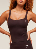 Gymshark Vital Tank With Shelf — Rich Maroon/Marl — 6