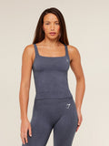 Gymshark Vital Tank With Shelf — Stealth Blue/Marl — 1