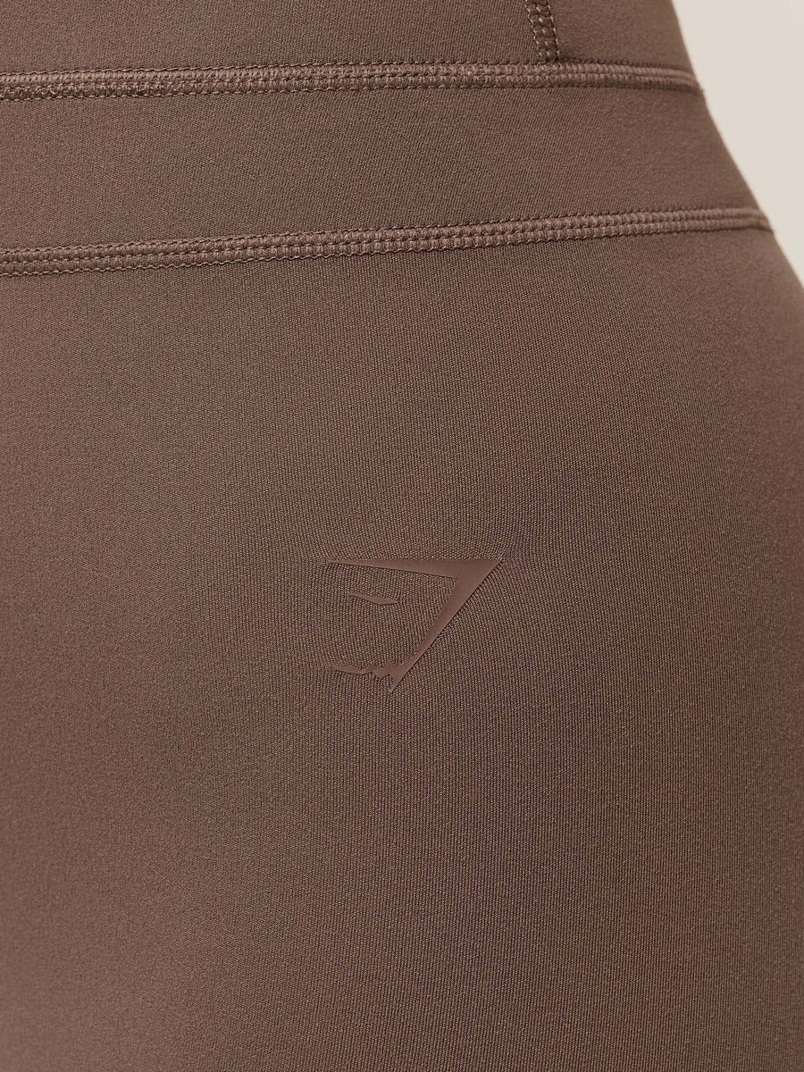 Gymshark Whitney Short Flared Legging — Soft Brown — 6