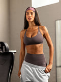 Gymshark Everyday Seamless Racerback Sports Bra — Cool Brown — 3