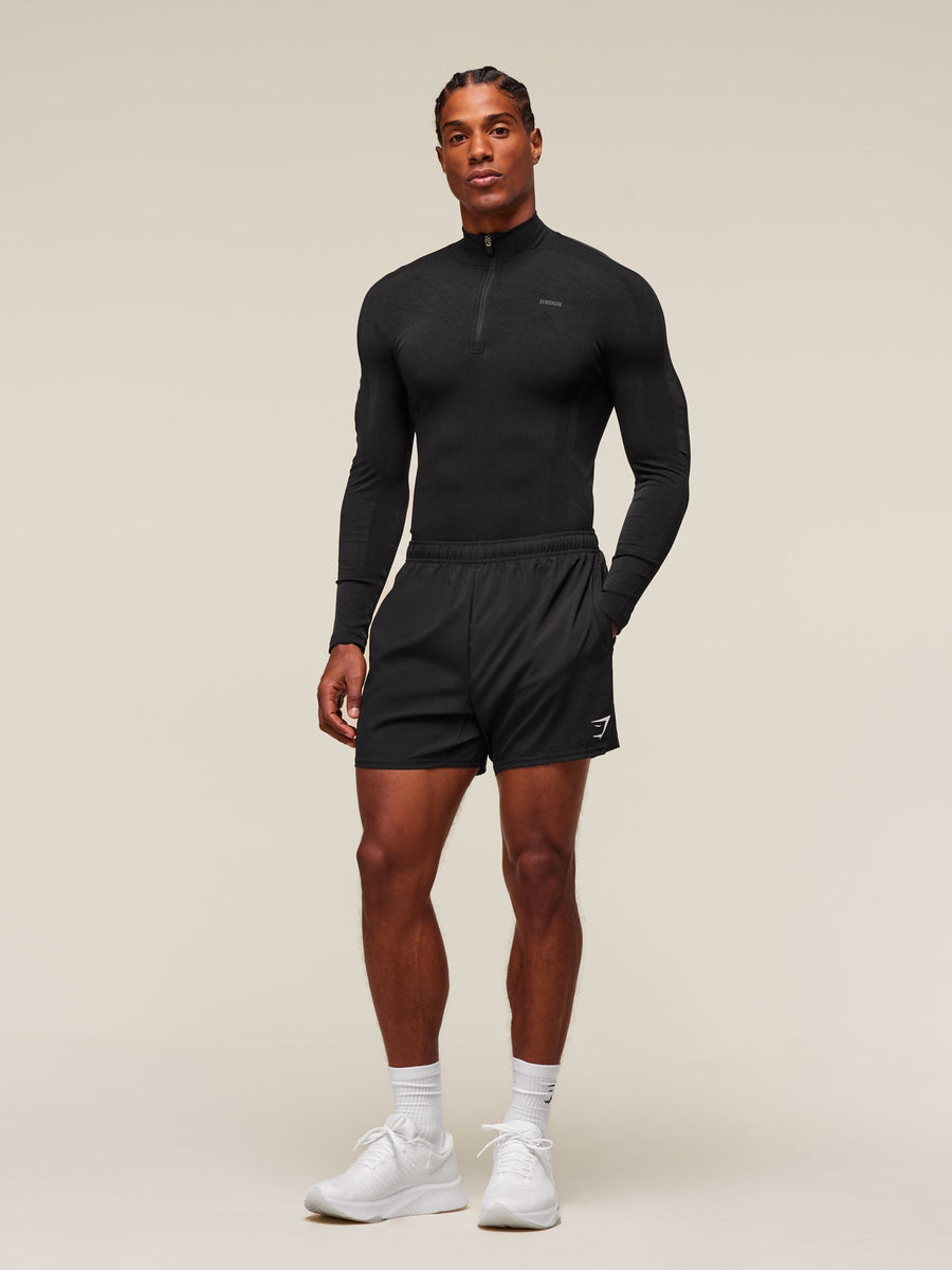 Gymshark everywear Warp Knit Polo 1/4 Zip — Black — 3