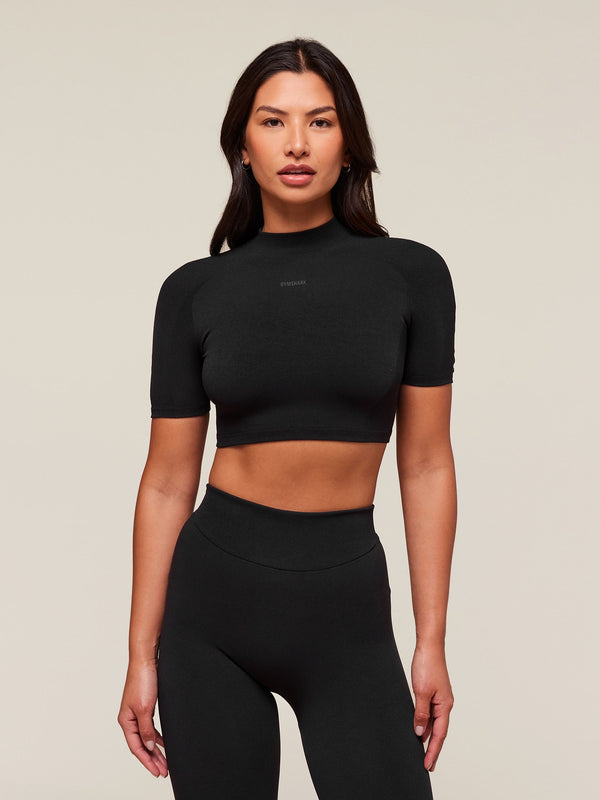 Gymshark everywear Warp Knit Crop Top — Black