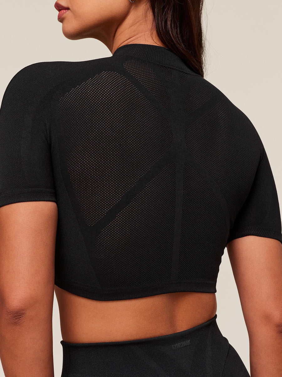 Gymshark everywear Warp Knit Crop Top — Black — 5