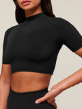 Gymshark everywear Warp Knit Crop Top — Black — 4