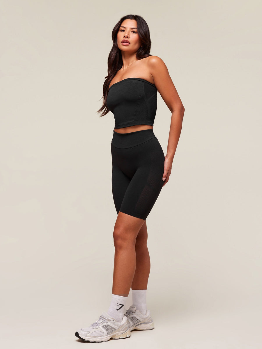 Gymshark everywear Warp Knit Cycling Shorts — Black — 3