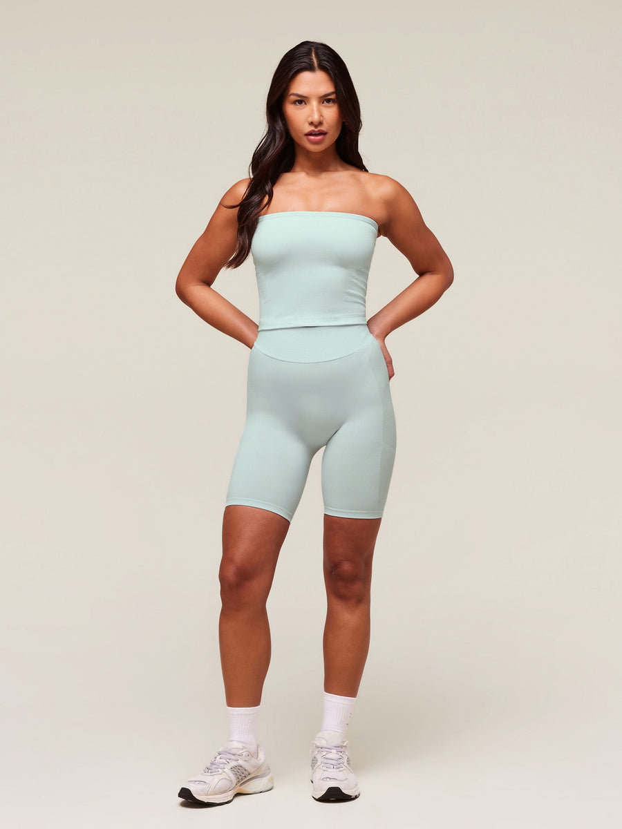 Gymshark everywear Warp Knit Cycling Shorts — Frost Blue — 3