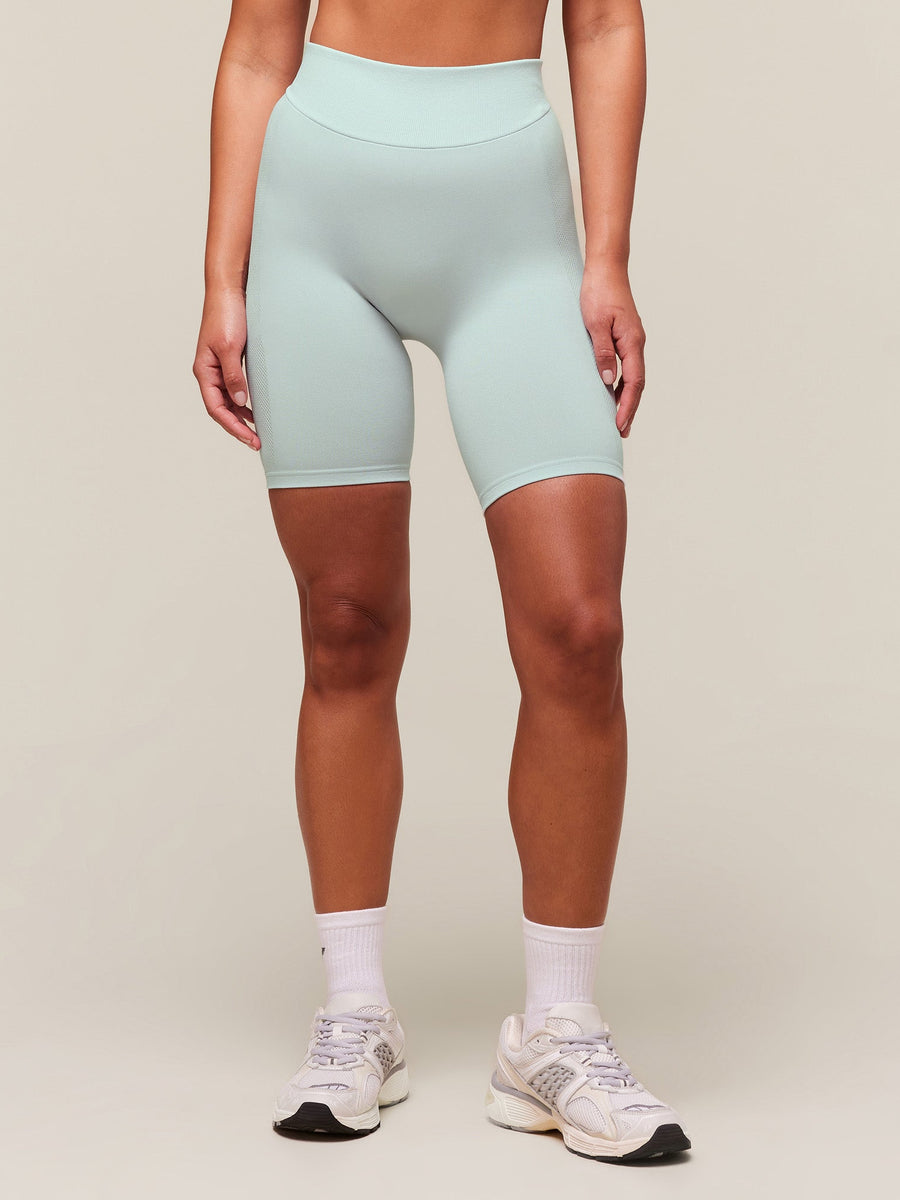 Gymshark everywear Warp Knit Cycling Shorts — Frost Blue — 6