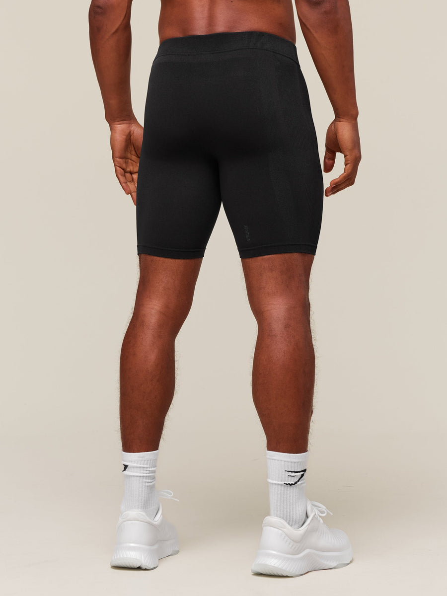 Gymshark everywear Warp Knit Half Tight — Black — 2