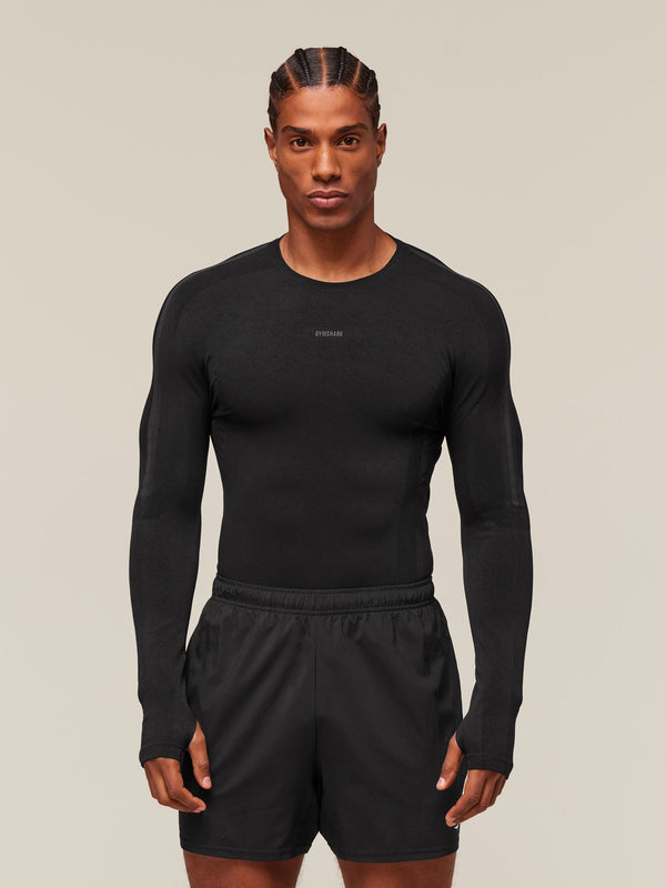 Gymshark everywear Warp Knit LS T-Shirt — Black