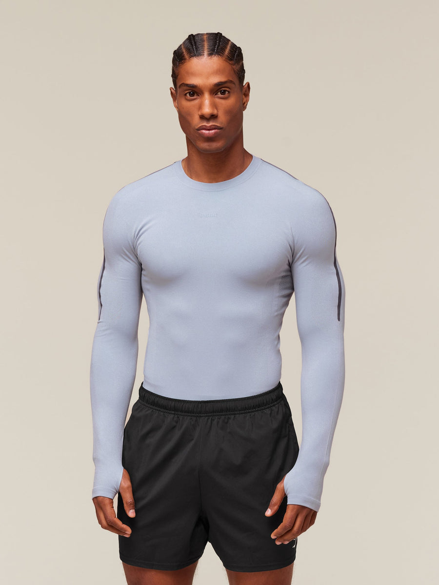Gymshark everywear Warp Knit LS T-Shirt — Pale Blue — 1
