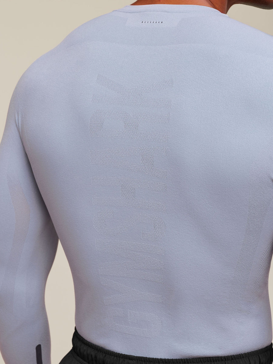Gymshark everywear Warp Knit LS T-Shirt — Pale Blue — 4