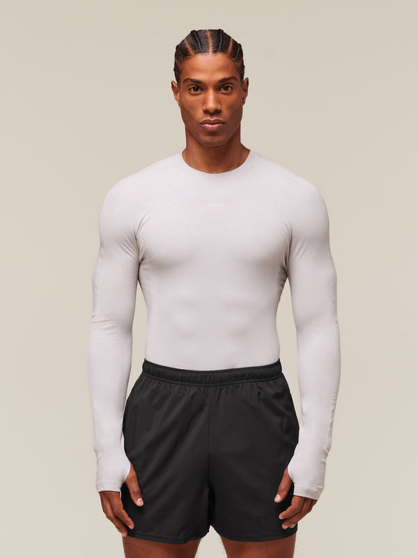 Gymshark everywear Warp Knit LS T-Shirt — Tame Grey