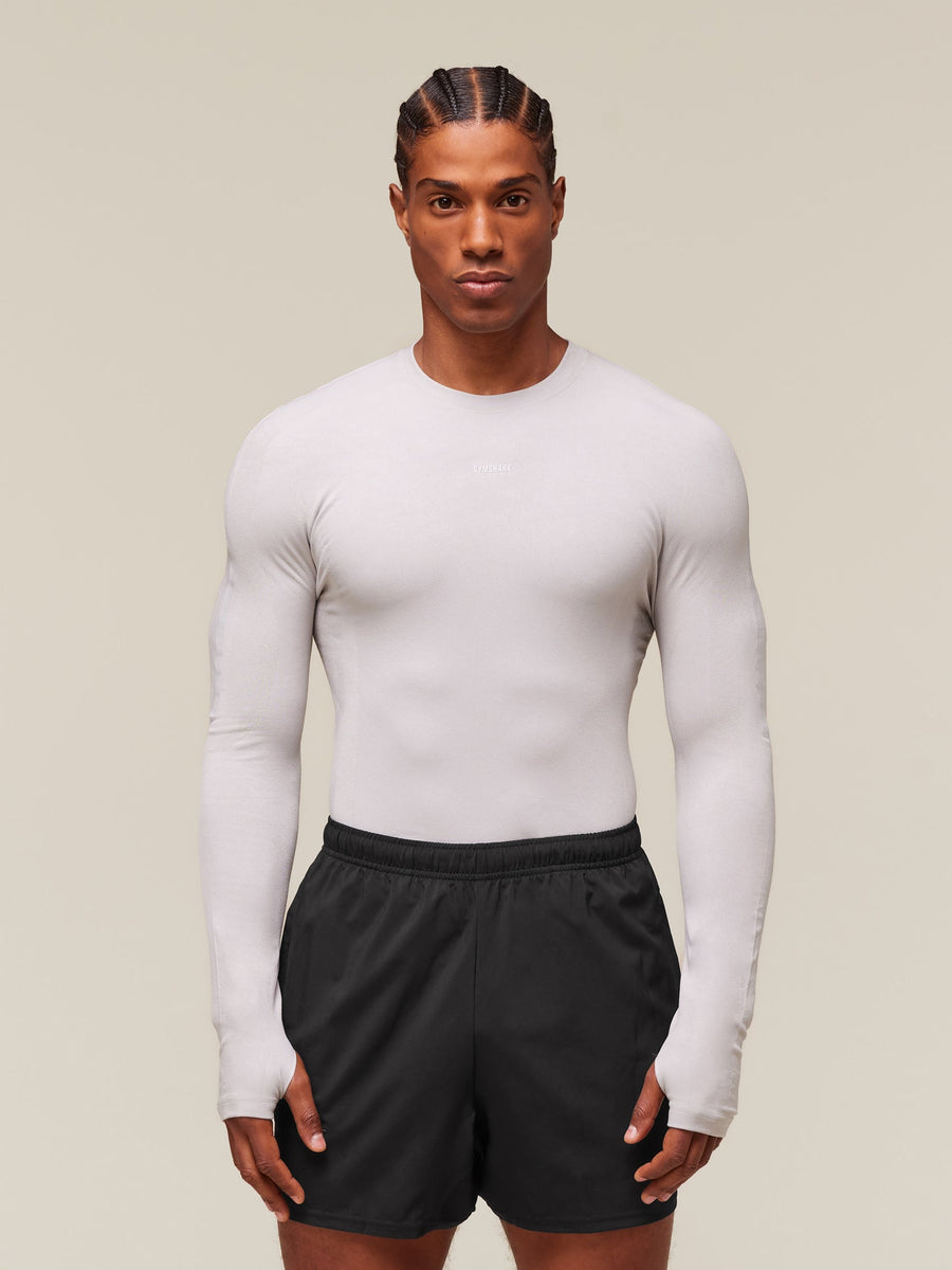 Gymshark everywear Warp Knit LS T-Shirt — Tame Grey — 1