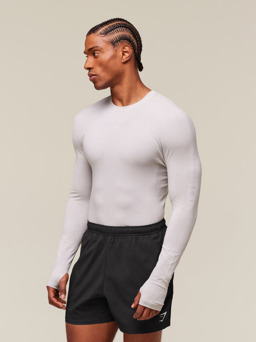 Gymshark everywear Warp Knit LS T-Shirt — Tame Grey — 6
