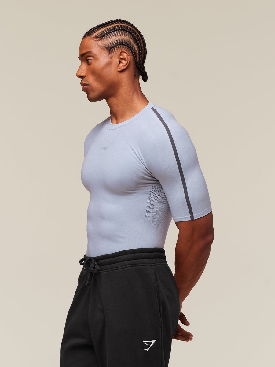 Gymshark everywear Warp Knit T-Shirt — Pale Blue — 6